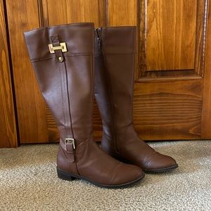 Karen Scott Brown Buckled Riding Boots